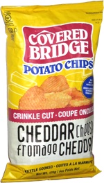 Covered Bridge Potato Chips Crinkle Cut Cheddar Cheese Kettle Cooked