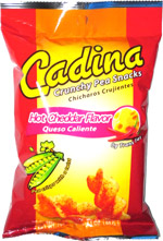 Cadina Crunchy Pea Snacks Hot Cheddar Flavor