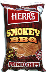 Verward Niet essentieel George Hanbury Herr's Smokey BBQ Ripples Potato Chips