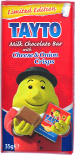 Tayto Milk Chocolate Bar with Cheese & Onion Crisps