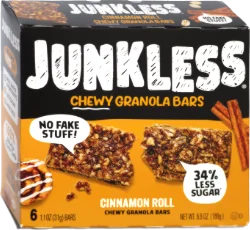 Junkless Chewy Granola Bars Cinnamon Roll